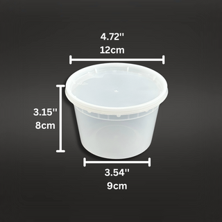 S-16 | 16oz Microwaveable PP Leak-resistant Clear Round Deli Container W/  LDPE Lid-size