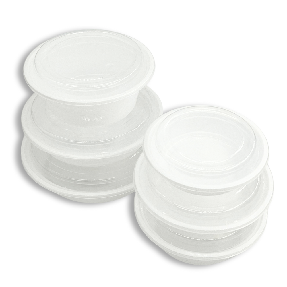 RO-16  HD 16oz Microwaveable White Round To Go Container W/ Lid