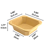 #500S | 16oz Eco-friendly Kraft Square Paper Container (Base Only) -size