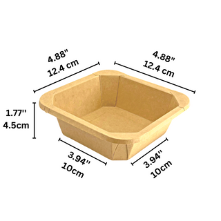 #500S | 16oz Eco-friendly Kraft Square Paper Container (Base Only) -size