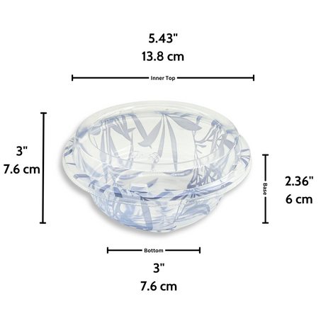 #550 | 18oz Microwaveable Blue Maple Donburi Bowl W/ PET Lid - size
