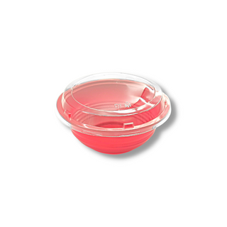#550 | 18oz Microwaveable Red Donburi Bowl W/ PET Lid - 300 Sets