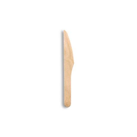 6.5" Eco-Friendly Biodegradable Compostable Wooden Knife - 1000 Pcs