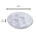 #64 PET 14 Inch Blue Maple Pattern Sushi Party Tray W Lid Size
