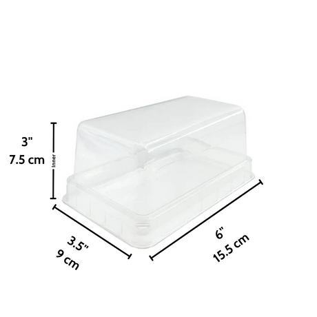 6" Clear Swiss Roll Cake Box W/ Lid - Size