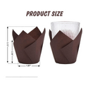 6 Inch Brown Tulip Cupcake Baking Cup-size