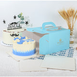 (Pre-order) 8" Blue Cake Box W/ White Square Base Board | 10.2x10.2x6.1" - 50 Sets