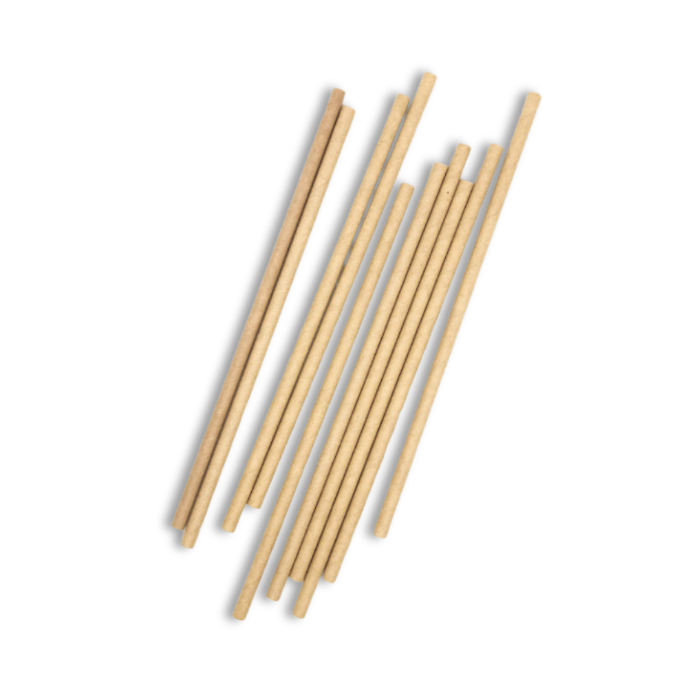 6x150mm Kraft Paper Cocktail Straw (Individually Wrapped) - 6000 Pcs