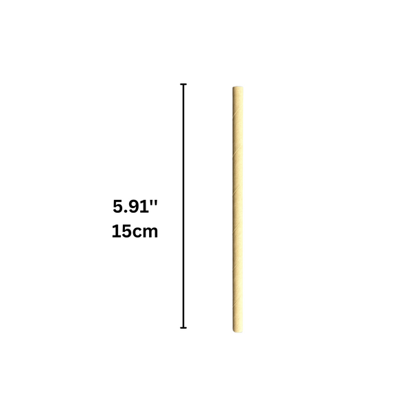 6x150mm Eco-friendly Kraft Paper Cocktail Straw (Individually Wrapped) - size