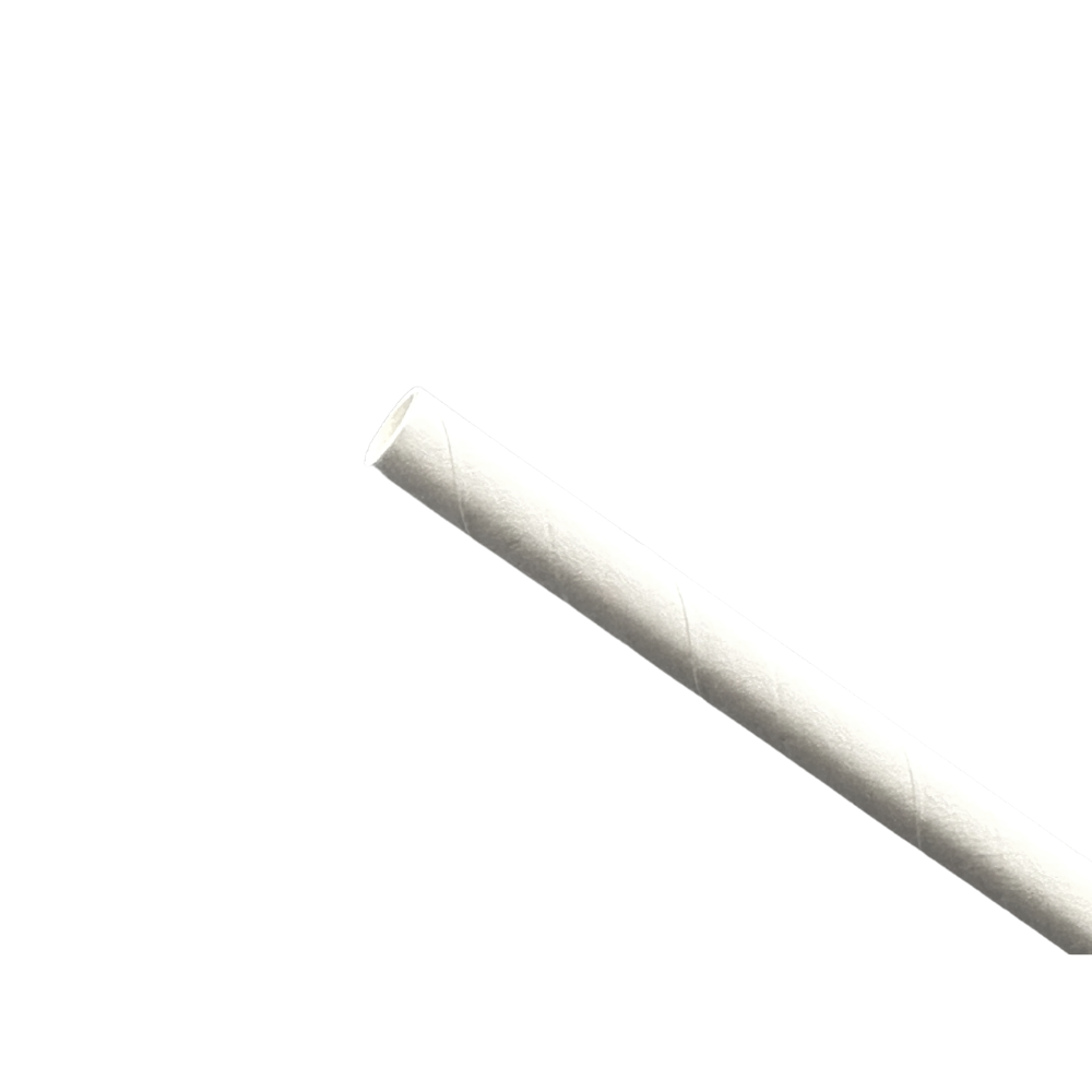 6x150mm Eco-friendly White Paper Cocktail Straw (Individually Wrapped) - detail