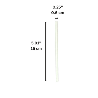 6x150mm Eco-friendly White Paper Cocktail Straw (Individually Wrapped) - size