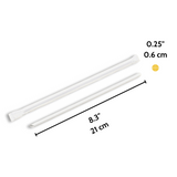 6x210mm Eco-friendly Diagonal Cut White Paper Straw (Individually Wrapped) - Size