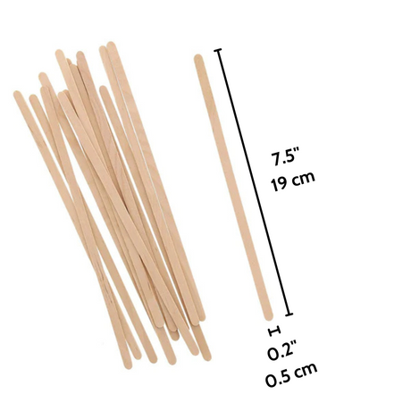 7.5 Compostable Wooden Coffee Stir Stick - Size