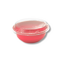 #700 | 24oz Microwaveable Red Donburi Bowl W/ PET Lid - 300 Sets