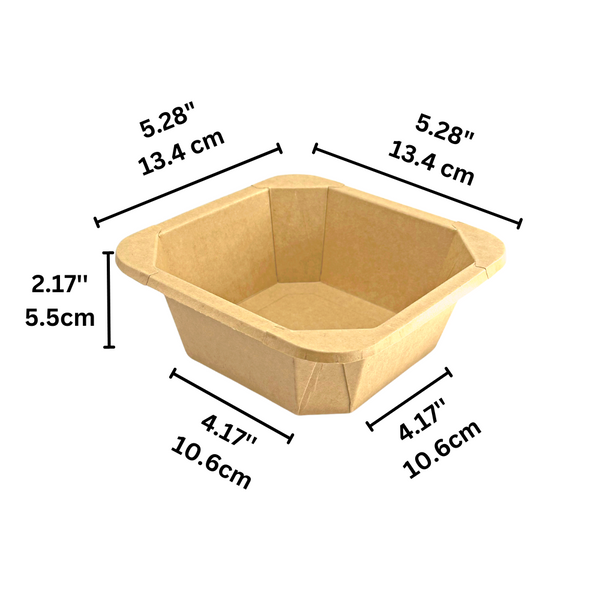 #750S | 25oz Eco-friendly Kraft Square Paper Container - 300 Pcs | HD ...