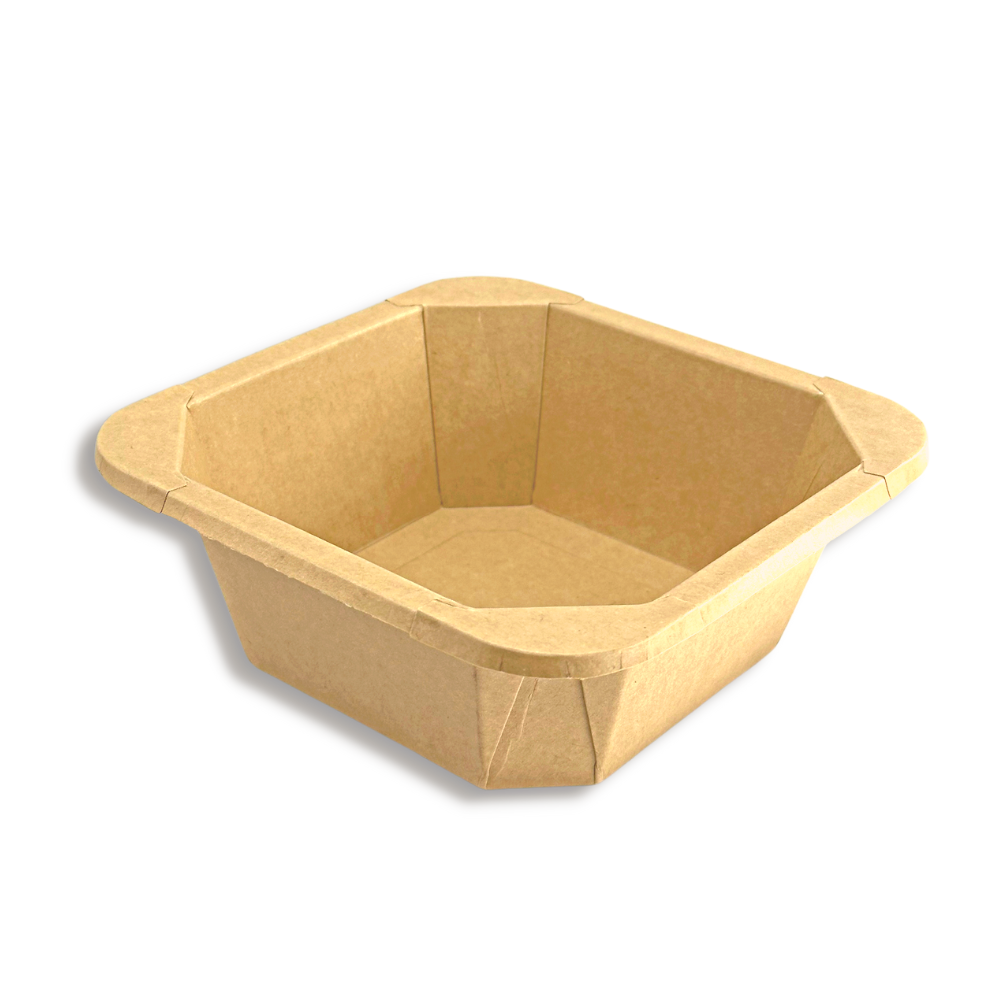 #750S | 25oz Kraft Square Paper Container | 134x134mm Top - 300 Pcs ...