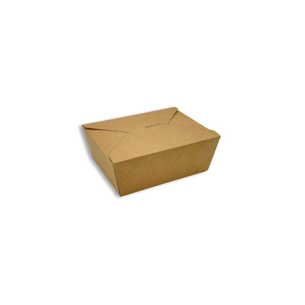 #8 | 45oz Eco-friendly Kraft Foldable Paper Box | 6x4.72x2.5" - close