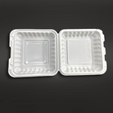 #91 W/ Hole | Microwavable PP Square Clamshell Food Container W/ Hole | 9x9x3