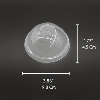 98mm PET Clear Round Dome Lid | Fit HD-12/HD-16/HD-20/HD-24 Cup - Size
