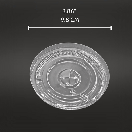 XT 98mm PET Clear Round Flat Lid | Fit HD/XT-12 to HD/XT-24 Cup - 1000 Pcs