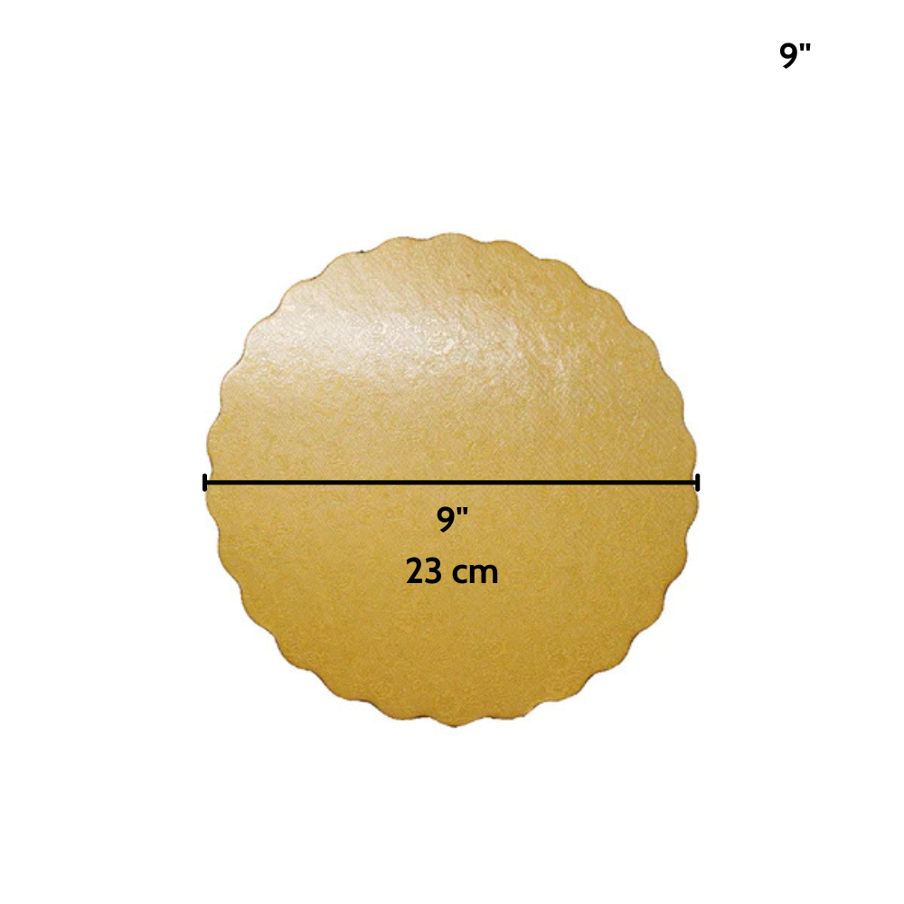 9 Golden Round Cake Paper Pad - Size