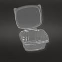AD16 | 16oz PET Clear Rectangular Hinged Salad Container - open