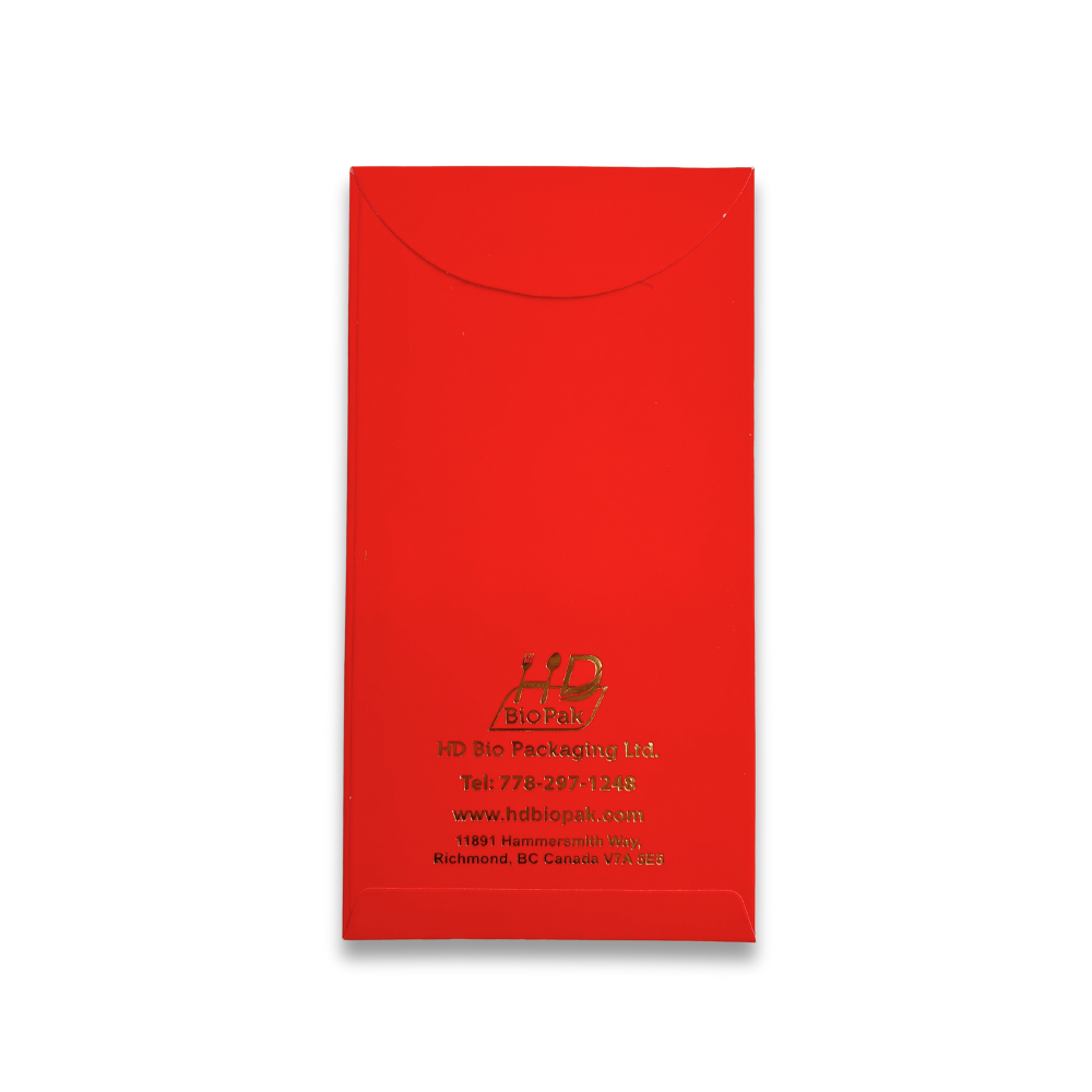 Big Chinese New Year Hong Bao Packet Red Gold Lucky Money Pocket | 6.7x3.5" - back