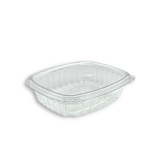 CS24 | 24oz PET Clear Rectangular Hinged Salad Container - 200 Sets