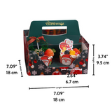 Christmas Green 4 Cupcake Box W/ Handle & Window & Insert | 7.09x7.09x3.74" - size