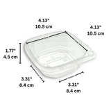 DC-08 | 8oz PET Clear Safety Lock Square Container (Base Only) - size