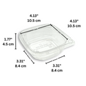 DC-08 | 8oz PET Clear Safety Lock Square Container (Base Only) - size