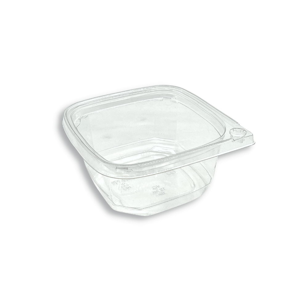 DC-12 12oz PET Clear Safety Lock Square Container (Base Only)-500 Sets ...