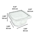 DC-12 | 12oz PET Clear Safety Lock Square Container (Base Only) - size