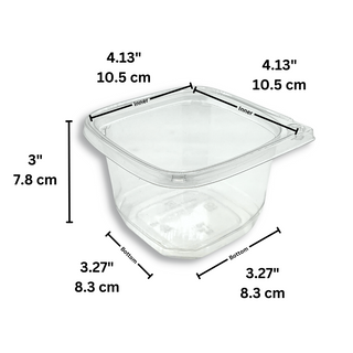 DC-16 | 16oz PET Clear Safety Lock Square Container (Base Only) - size