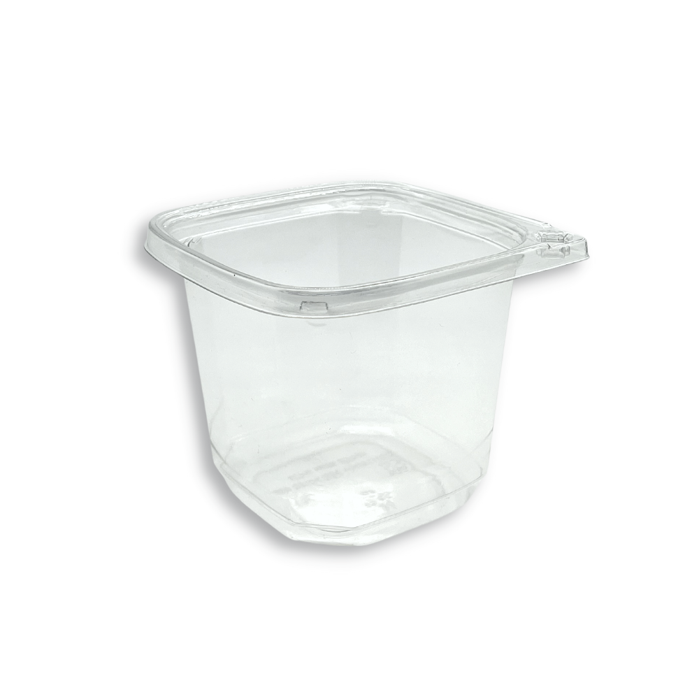 DC-24 | 24oz PET Clear Safety Lock Square Container (Base Only) - 500 Pcs