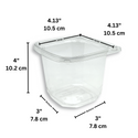 DC-24 | 24oz PET Clear Safety Lock Square Container (Base Only) - size