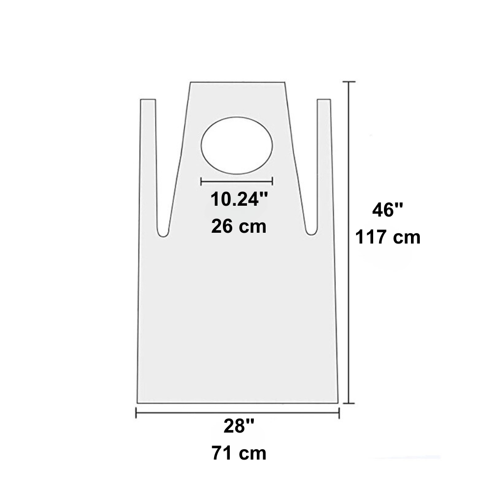 Disposable Waterproof White Plastic Apron | 28x46