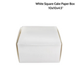 Eco-Friendly White Square Cake Paper Box  10x10x4.5 - 100 pcs