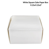 Eco-Friendly White Square Cake Paper Box  11.25x11.25x5 - 100 pcs