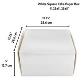 Eco-Friendly White Square Cake Paper Box  11.25x11.25x5 - Size