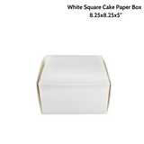Eco-Friendly White Square Cake Paper Box  8.25x8.25x5 - 100 Pcs