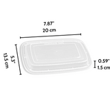 F-7516/7524 Lid | 200x135mm PP Clear Rectangular Lid | Fit C-7516/F-7516/F-7524 Food Container (Lid Only) - 300 Pcs