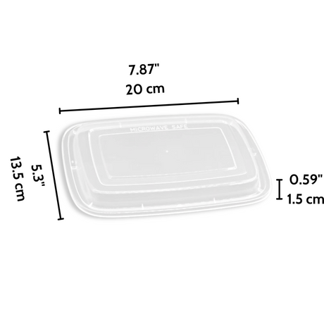 F-7516/7524 Lid | 200x135mm PP Clear Rectangular Lid | Fit C-7516/F-7516/F-7524 Food Container (Lid Only) - 300 Pcs