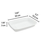 F-7516 Base | TD 16oz Microwaveable PP White Rectangular Food Container (Base Only) - 300 Pcs