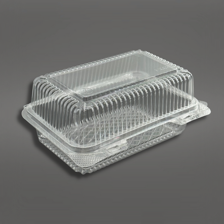F1003 | Clear Rectangular Hinged Container | 8.43x6.1x3.74" - 200 Pcs