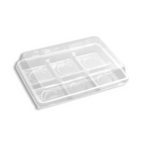 FG530  6 Compartment Plastic Mini Cake Clear Box W Lid  7.5x5.12x2 - 300 Sets