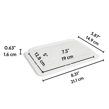 G081 | 5x8" Clear Plastic Lid (Lid Only) - Size