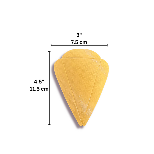 Golden Triangular Cake Slice Paper Pad - size