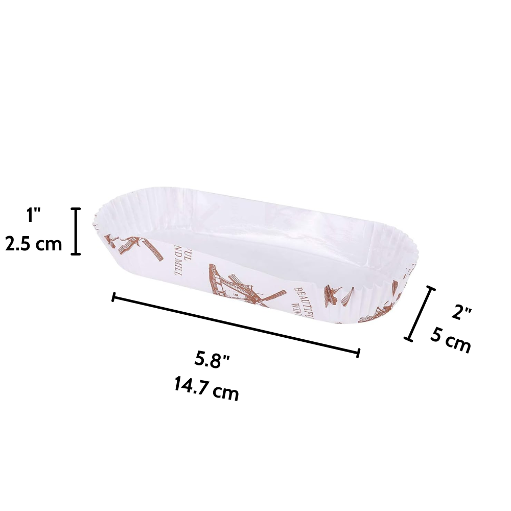 Greaseproof Windmill Oval Baking Paper Cup | 5.8x2x1