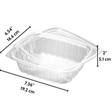 H079  24oz Clear Rectangular Salad Take Out Containers W Lid - Size